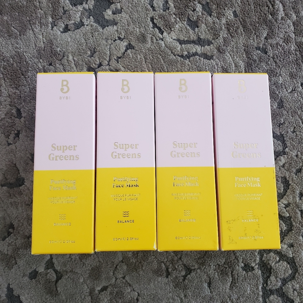 4 PACK BYBI Super Greens Purifying Face Mask 2.0 fl oz 60ml